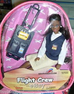 Flight Attendant Doll Southwest 11 African American Backpack & Accessories SWA