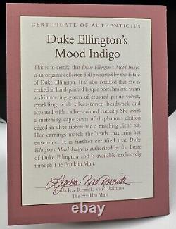 Franklin Heirloom Duke Ellington Mood Indigo African American Porcelain Doll