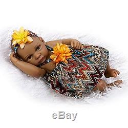 Full Body Silicone Reborn Baby Girl Doll Mini 11 Black Real African American