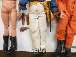 G. I. Joe lot of 3 Vintage 12 Dolls Talking, African American etc. In Locker Box