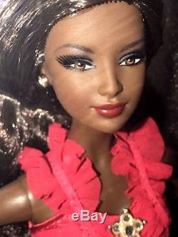 Go Red Barbie Doll African American AA 2007 Red Gown Model Muse # L4103 Mattel