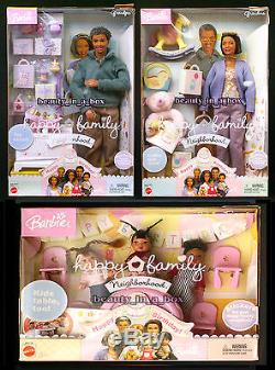 Grandpa Grandma Happy Family Barbie Doll African American AA Baby Friends BadBox