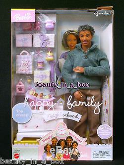 Grandpa Grandma Happy Family Barbie Doll African American NRFB Smashed Boxes AA