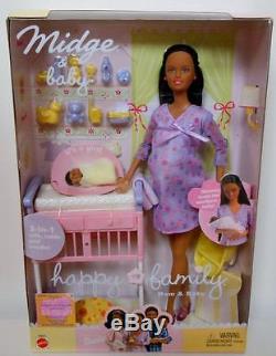 Happy Family Pregnant Midge African American Barbie & BabyNRFBNIB
