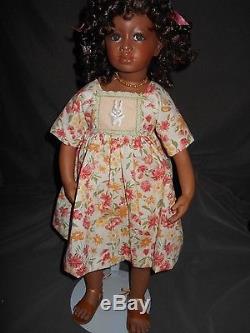 Heidi Plusczok African American Doll, 23 Tall, #91/1000 pieces, Porcelain & Clo