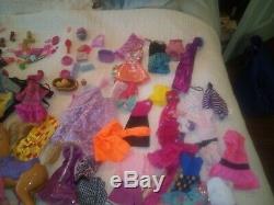 Huge Lot Barbie Dolls Ken Chelsea (25) Clothes Accessories Horse Princess 200+