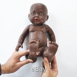 IVITA 16'' Cute Full Body Silicone African American Reborn Baby BOY Doll Newborn