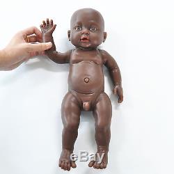 IVITA 16'' Full Body Silicone Life Like African American Reborn Baby BOY Dolls