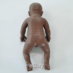 IVITA 18'' Black Silicone Reborn BOY African American Doll Take a Baby Bottle