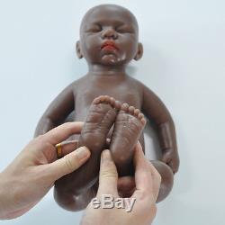 IVITA 18'' Lifelike Sleeping African American Silicone Reborn Baby GIRL Dolls