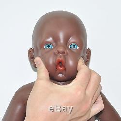 IVITA 20'' Black Silicone Reborn Baby Dolls African American Baby Girl Doll