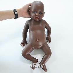 IVITA 20'' Black Silicone Reborn Baby Dolls African American Baby Girl Doll