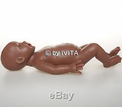 IVITA 20'' Reborn Baby Dolls Girl African American Real Reborn Baby take bottles