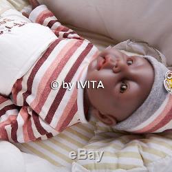 IVITA 20'' Reborn Baby Girl Silicone Reborn Baby African American Baby Doll