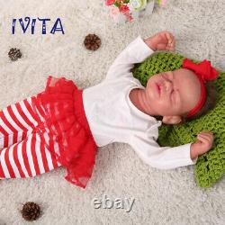 IVITA 22'' Flexible Full Silicone Reborn Dolls Root Hair Baby Girl Has Skeleton