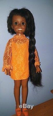Ideal 1968 Growing hair African American Chrissy doll withoriginal outfit shoes