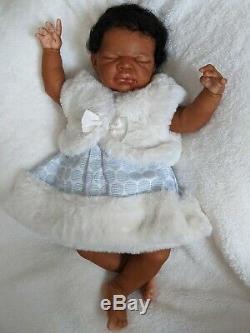 Imani African American/AA/Ethnic/Biracial Reborn baby boy by Adrie Stoete