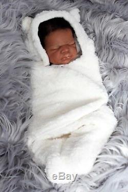 Imani African American/AA/Ethnic/Biracial Reborn baby boy by Adrie Stoete