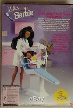 Impossible 2Find AFRICAN AMERICAN DENTIST BARBIE with African Amer Patient-NIB