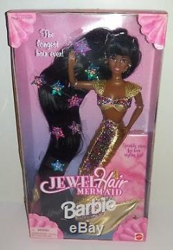 Jewel Hair Mermaid BARBIE AA African American Christie doll 1995 NRFB