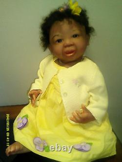 Jorja Pigott Realistic African American Girl Baby Doll 22 L Weighted 2017 Clean