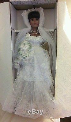 Kingstate Doll Prestige African American Oprah Porcelain Bride #544/3500 & Stand