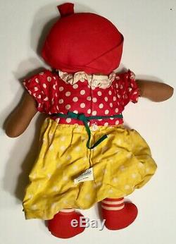 Knickerbocker Beloved Belindy Raggedy Ann Mammy Black Rag Doll 16 Vintage