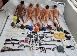LARGE Group Of Vintage GI Joe Soldier Dolls & Accessories African American PARTS