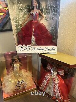 LOT Happy Holidays Barbie Dolls Special Edition-African American NEW