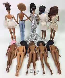 Lot Of 10 Modern Barbies For Play Redress Repaint Ooak African American #2 Used