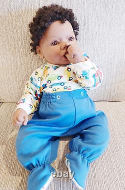 Lee Middleton Zoom Zoom by Reva Schick African American realistic baby boy rare