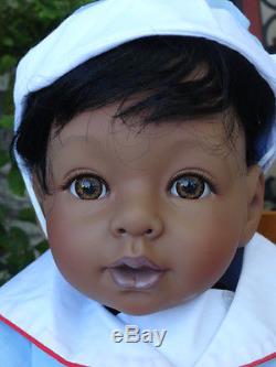 Lightly Reborn African American 22 Toddler Boy Doll LIttle Sailor Marquis