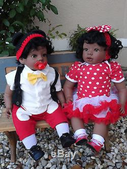 Lightly Reborn African American 22 Toddler Girl Doll Marqueshia and Minnie