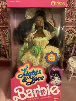 Lights and Lace Christie Barbie 1990 Mattel Superstar Video Star! NRFB