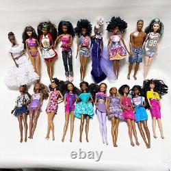 Lot 19 Mattel Black African American Asian Barbie Fashionista Dolls Some Vtg