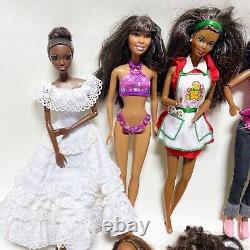 Lot 19 Mattel Black African American Asian Barbie Fashionista Dolls Some Vtg