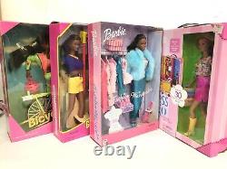 Lot 4 Vintage African American Barbies Unopened Dress & Go Bicyclin' Giggles