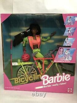 Lot 4 Vintage African American Barbies Unopened Dress & Go Bicyclin' Giggles