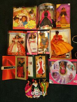 Lot of 13 Collectible Barbie Dolls Most African American and Most in Boxes