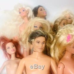 Lot of 24 Assorted Barbie Dolls 90s 2000s Ken Christie Midge Nichelle Teresa