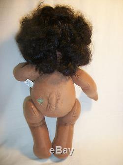 MATTEL MY CHILD AFRICAN AMERICAN BABY IN ORIGINAL SUIT W HEART BUTTON BLACK HAIR