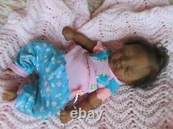 MICRO Preemie Soft SILICONE Baby GIRL Doll KASSIE = Ethnic