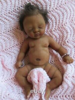 MICRO Preemie Soft SILICONE Baby GIRL Doll KASSIE = Ethnic