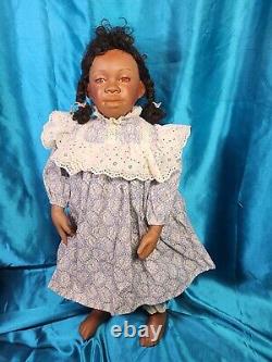 Mary Van Osdell African American AA girl Porcelain Doll 24 vampire red eyes