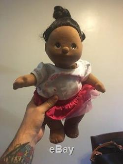 Mattel 1985 African American My Child Black Hair Brown Eyes Lot Of 2 Dolls