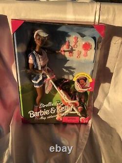 Mattel 1995 Strollin Fun Barbie And Kelly African American 13743 NRFB HTF