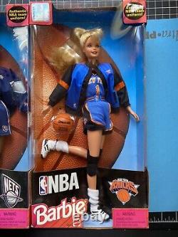 Mattel Barbie Doll NBA New York NY Knicks African American 1998 Box Damage set 2