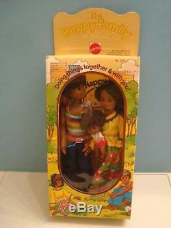 Mattel Happy Family Dolls 1974 No 7279 Sunshine Family, African American. NIB