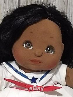 Mattel MY CHILD Dolls African American Boy Girl Black Hair Sailor & Vest 1985