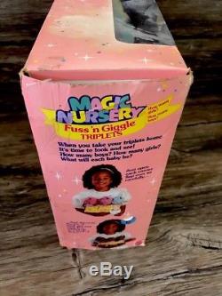 Mattel Magic Nursery Fuss'N Giggle Triplets African-American NIB